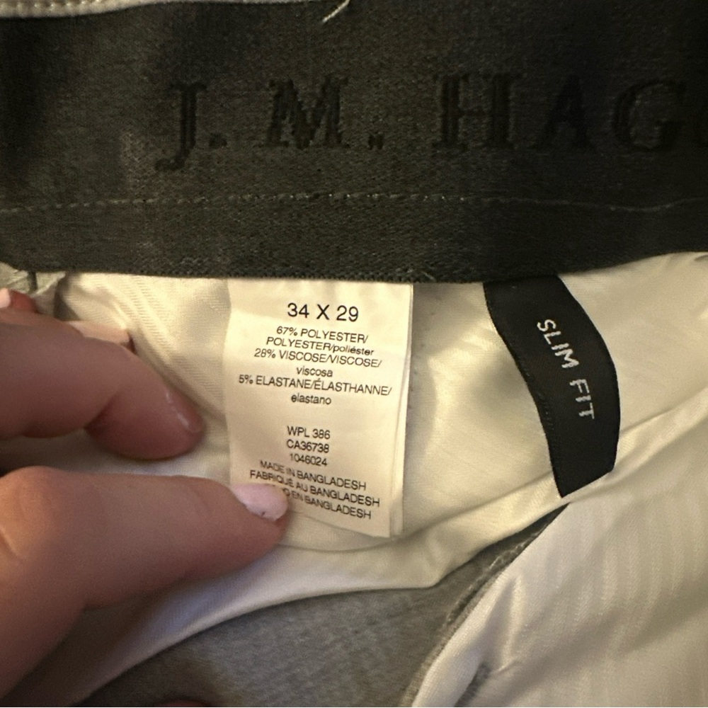 NWT Haggar Dress Pants Men’s Size 34x29 Grey Slim Fit Stretch Flex Waistband - Picture 6 of 6